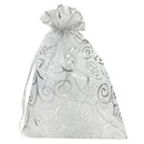 50pcs 5x7 Inches Drawstrings Organza Gift Candy Bags Wedding Favors Bags(WhiL4S3