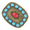 Men Women Turquoise Classic Boho Belt Buckle Western Cowboy Buckle Bronze