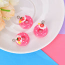 10Pcs/Set Mini Food Doughnut Pendants DIY Decoration Charms Jewelry Findings BX
