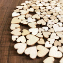 100pcs 4 Mixed Rustic Wooden Love Heart Wedding Table Scatter_Decoration, B W3M9