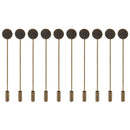 10pcs Copper Collar Lapel Pin Stick Glue On Base Boutonniere Pins 1cm Pad