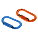 2 Pcs 25KN Screw Lock Carabiners Rock Tree Climbing Hammock Hooking, Orange Blue