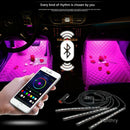 4 in 1 RGB LED Car Interior Strip Phone APP Control Atmosphere Light Lamp 2020
