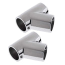 2pcs 316 Stainless Steel Boat Handrail Fittings 60 Degree Tee 7/8"