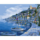 Painting By Numbers Kit DIY Blue Sea Hand Painted Canvas Oil Art Picture