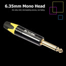 6.35mm Mono Male Plug Connector DIY Soldering Plug for Microphone (Yellow) A