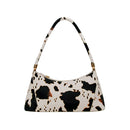 Women Cow Milk Handbag Female PU Leather Small Underarm Shoulder Tote Bags