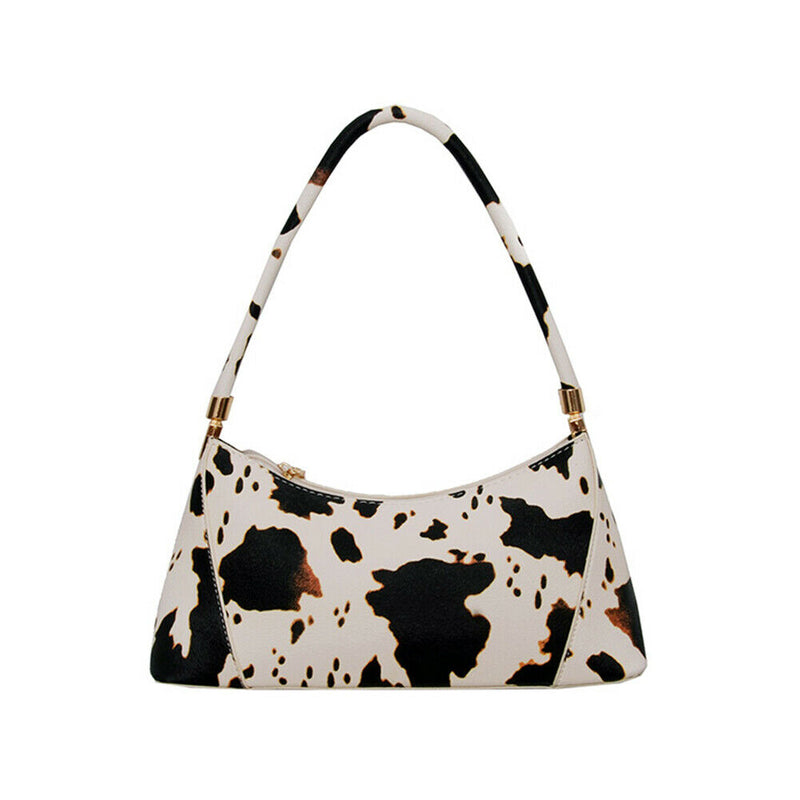 Women Cow Milk Handbag Female PU Leather Small Underarm Shoulder Tote Bags