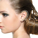 1PC Rock Punk Clear Rhinestone Decor Ear Cuff Wrap Earring for Left Ear