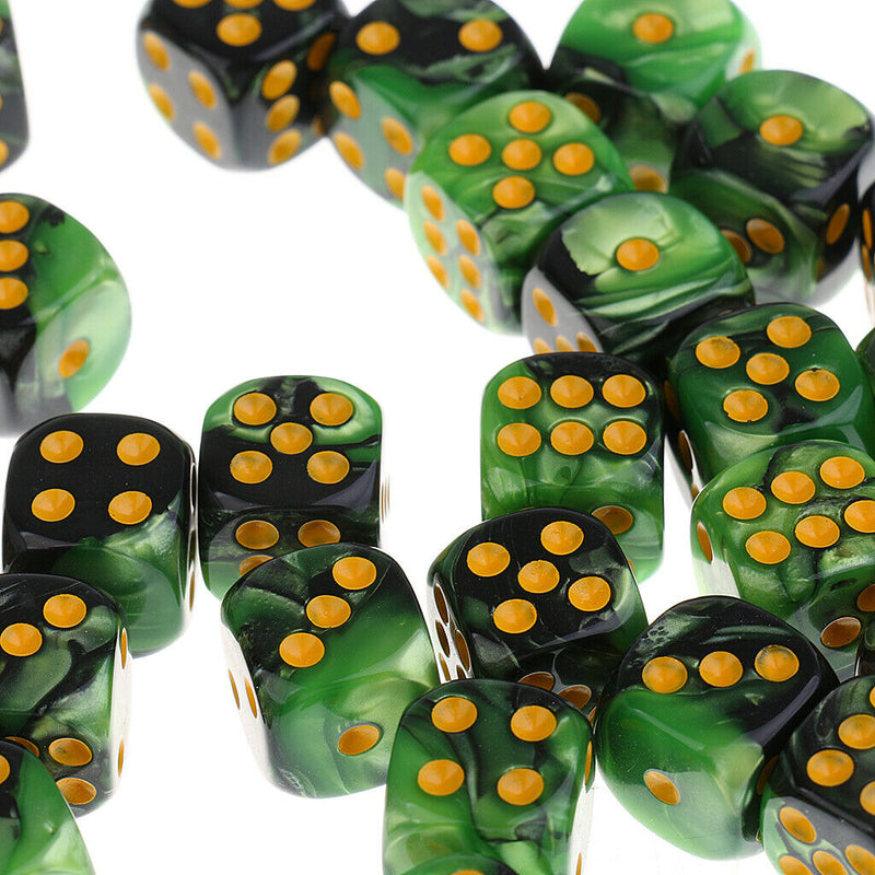 60 Pieces Acrylic Six Sided Spot Dices with Iron Box Set for Dungeons and