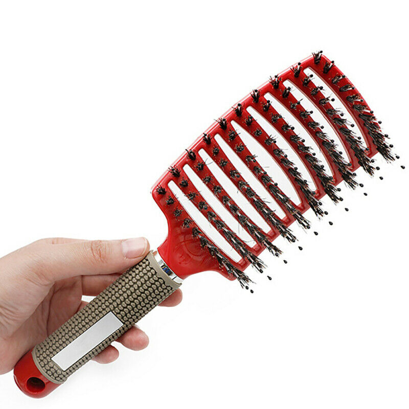 Curved Hair Rows Anti Static Vent Comb Brush Barber Hairdressing Massag PYS FJB