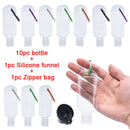 10pc 50ml Shower Lotion Hook Bottle With Silicone Funnel + Bag SetSEAU
