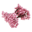 20 Mini Branches Christmas Xmas Berry Fruit Spray Bush Wreath Holly Pink 2