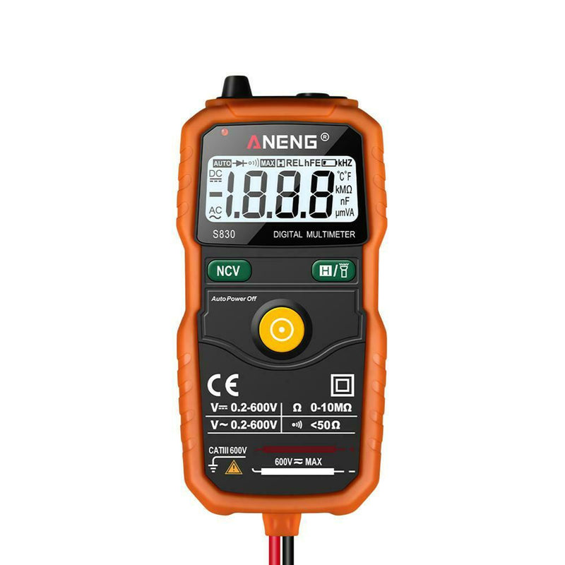 Digital Multimeter Transistor Capacitor Tester Capacitance Meter (Orange) A