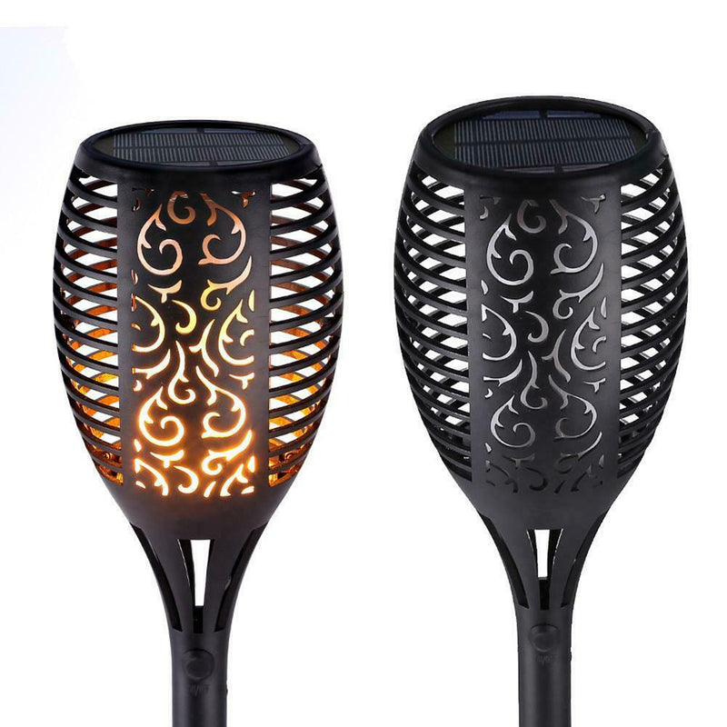 1pcs Solar Powered 3 Modes Streetlight LED Flame Garden Lamp Torch Lights A