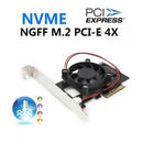 M.2 NVME NGFF To PCI-E X4 Expansion Card Adapter Converter Card with Fan fo