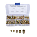 100-Pack Zinc Plated Carbon Steel Rivet Nut Flat Head Insert Nuts M3-M8