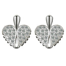 Fashion Love Heart Wing Earrings Rhinestone Date Shopping Girls Ear Studs Intrig
