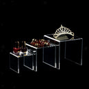 3 (3", 4", 5") Clear Acrylic Jewelry Display Risers Showcase Fixtures