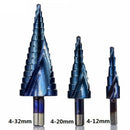 3Pcs 4-12/20/32 Mm Hss Spiral Grooved Center Solid Carbide Drill Bit P6M5 S C9A9