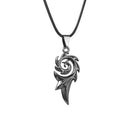 Fashion Hip Hop Flame Shape Pendant Leather Wax Cord Necklace Men Jewelry GiJ Kw
