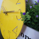 Acrylic Cartoon Number Wall Clock Home Decor Silence Clock, Yellow