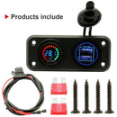 Dual USB Car Socket Voltmeter 12V Car Console  Port Charger Voltmeter Panel