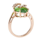 US 8 Dragonfly Green Ring For Women Jewelry Olive Green Stone Rings Cubic R