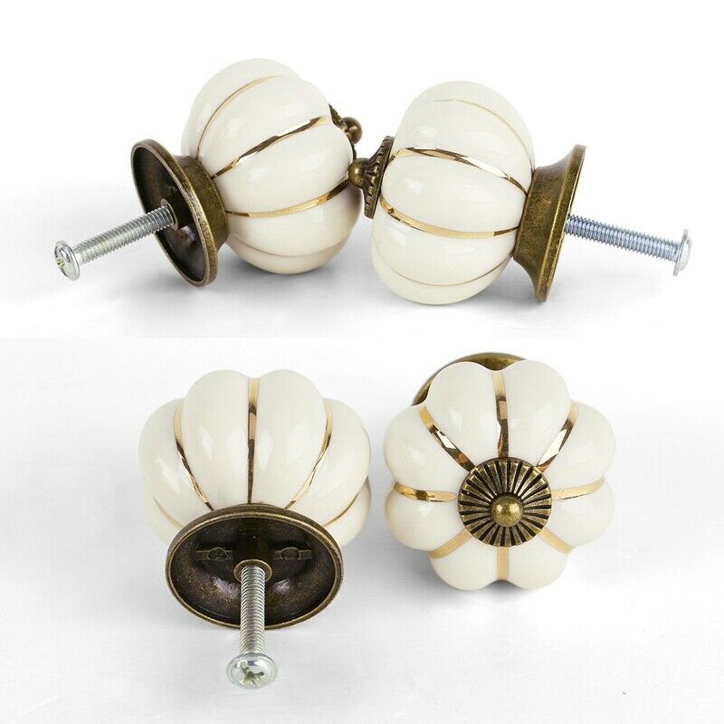 8 Design Pumpkin Porcelain Knobs Furniture Handles Furniture knob Furniture N3P9