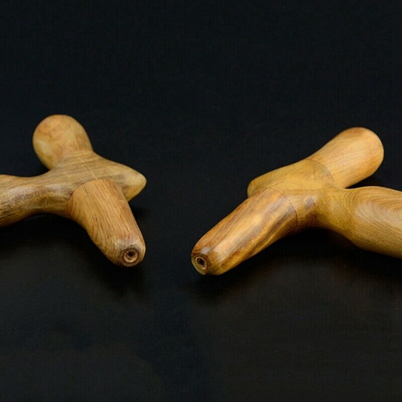 1Pcs Acupuncture Acupoint Stick Cross Hammer Wood Hand Foot Leg Massager He