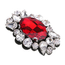 Beaded Rhinestones Eye Shape Patch Applique Sew on Garment Bag Decor Red