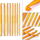 8 Sets 13.5cm Double Head Soft Aluminum Grip Handle Metal Crochet Hook Hand