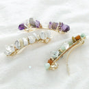 6 Pcs/Set Fashion Retro Geometric Natural Stone Hairpin Temperament Spring