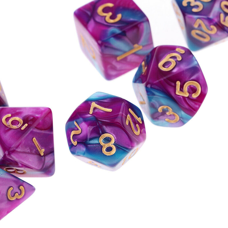 7pcs Acrylic Polyhedral Dice for  D&D RPG MTG Party Table Game