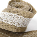 Roll of 2M Wedding Home DIY Craft Burlap Ribbon White Lace Decorated Width  L5S1