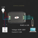 100A AC Voltage Current Energy Hz Power factor RS485 Modbus Module with CT + USB