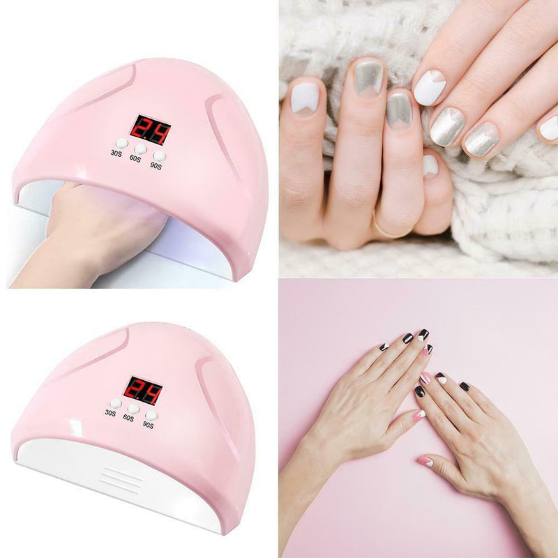 12 LED 36W Nail Art Dryer Light Manicure Drying Gel Polish UV Lamp (Pink) SN9F