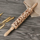 Christmas Embossing Rolling Pin Baking Cookies Dough Cake Engraved Roller
