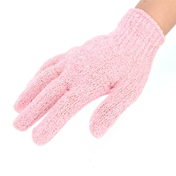 5Pair Exfoliating Body Scrub Gloves Shower Bath Mitt Loofah Skin Massage Spon Cy