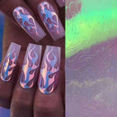 16PCS Women Nail Art Stickers  Flame Reflections Tape Adhesive Foils DIY Decor