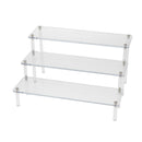 2x 3-Tier Clear Acrylic Rack Perfume Makeup Ladder Display Stand Risers Shelf
