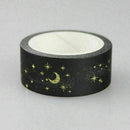 Moon Stars Black Washi Paper Masking Tapes Adhesive Decorative Tape Nice B5 M7W9