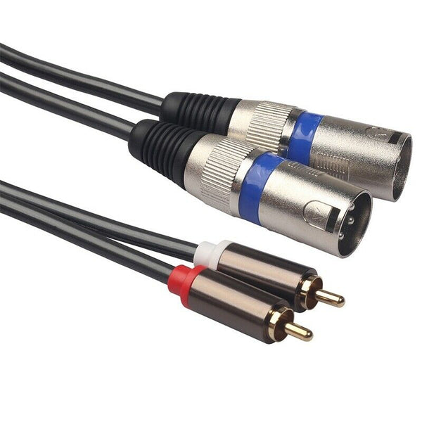 1.5M Dual Rca Male To Xlr Male Cable 2 Xlr To 2 Rca Plug Adapter Hifi Stere