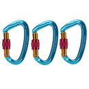 3 Pcs Hammock Carabiner Clip Outdoor Climbing Screw Locking Aluminum Alloy