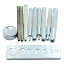Set Of 12 Craft Tool Die Punch Snap Rivet Setter Base Kit For Diy Leather C