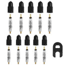 10X Presta Valve Cores+ 10X Plastic Valve Stem Caps w/ Wrench Bicycle Bike Tool