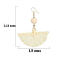 Natural Rattan Earrings For Women Wicker Straw Earrings Statement Weaving E M4U3