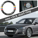 Tri Stripe Carbon Fiber Engine Start Stop Button Ring Trim for Audi Q5 Q7