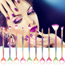 10pcs Fish Tail Foundation Powder Eyeshadow Eyeliner Makeup Brush(Colorful)