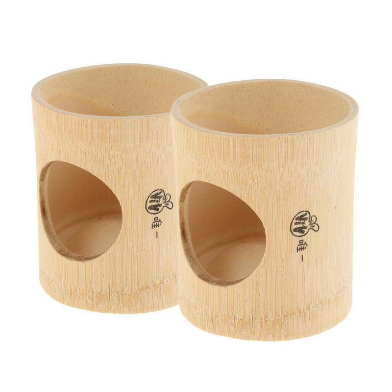 2x Baomboo House Cabin Nest Hide Cave For Hamster Rat Guinea Pig